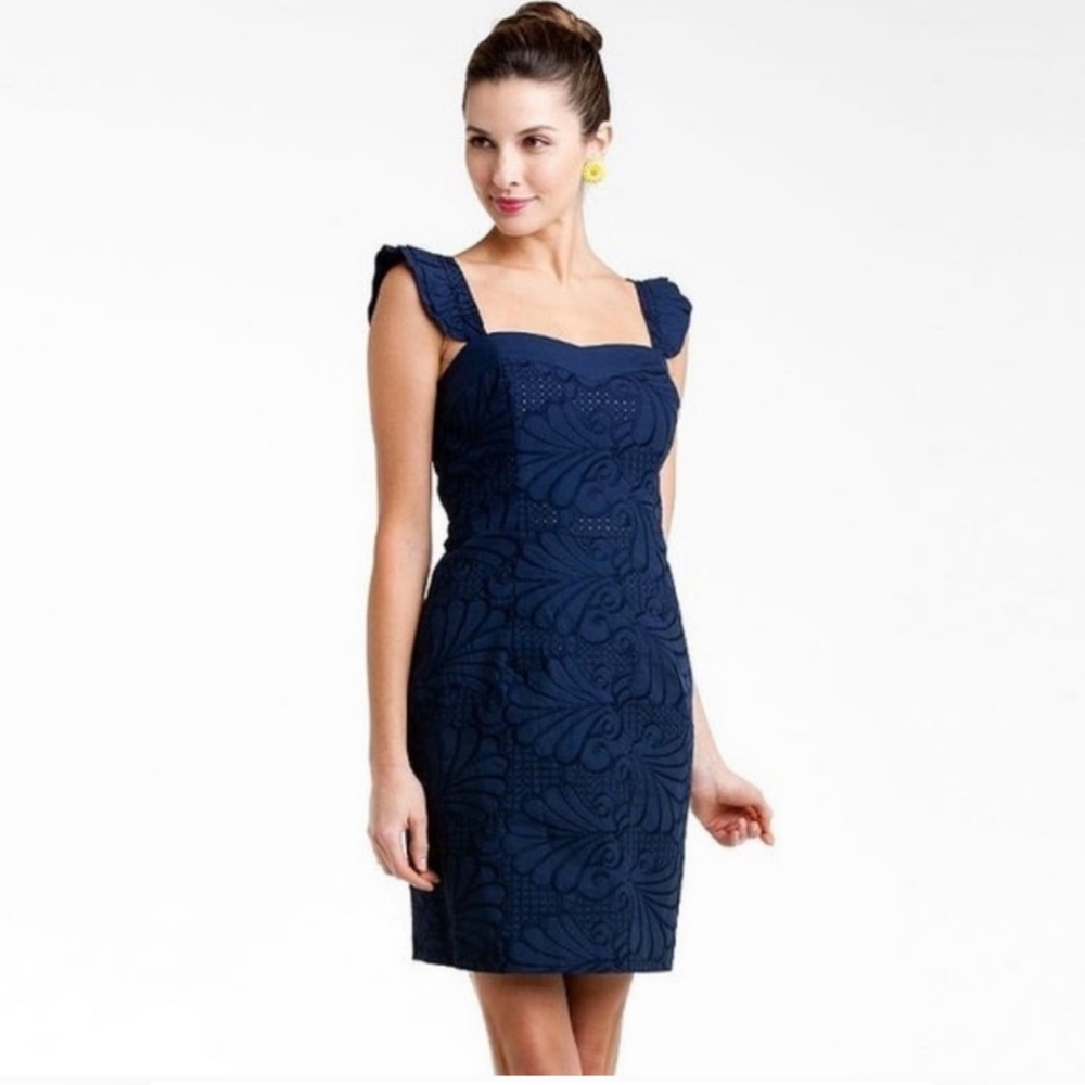 Lilly Pulitzer Sarafina Navy Blue Eyelet Sun Dress